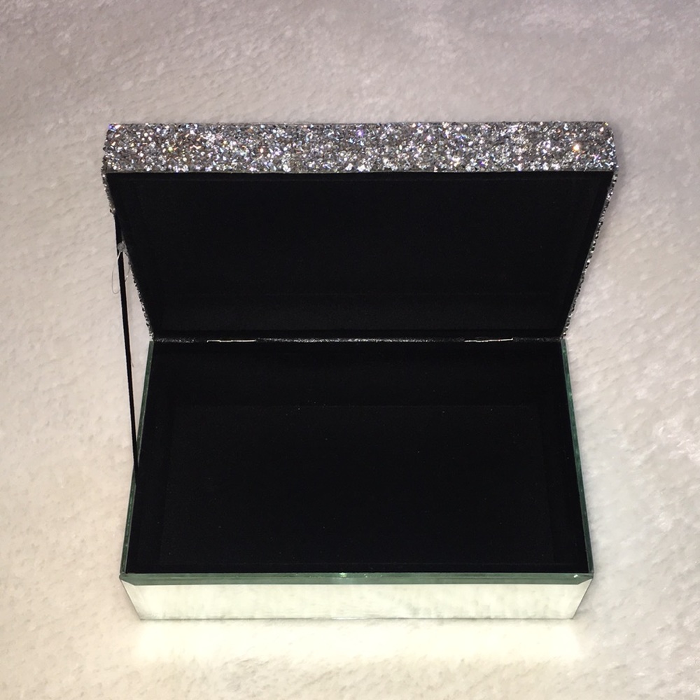 Allure by Jay Silver Sparkle Mirror Jewelry / Makeup / Storage Box - Picture 7 of 17
